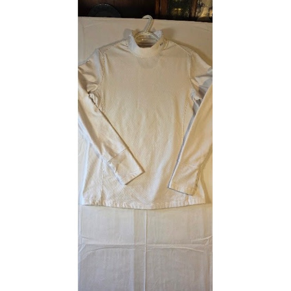 Layer 8 Performance Womens XL White Mock Neck Long Sleeve Quick Dry Athletic Top